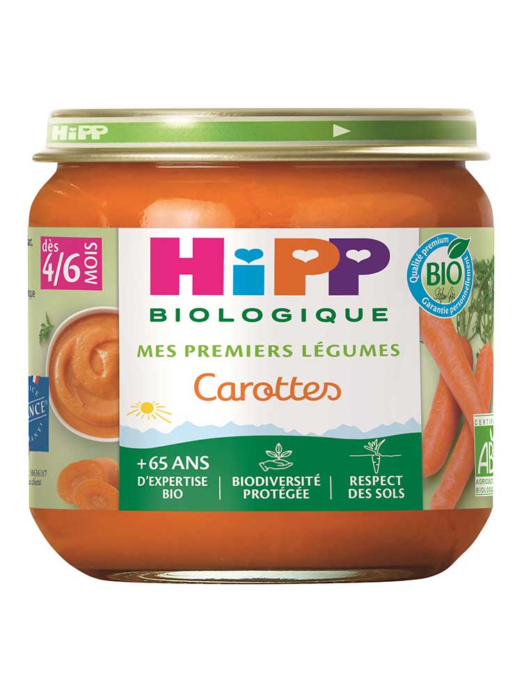Hipp Carottes Pots 125 g Dès 4/6 Mois